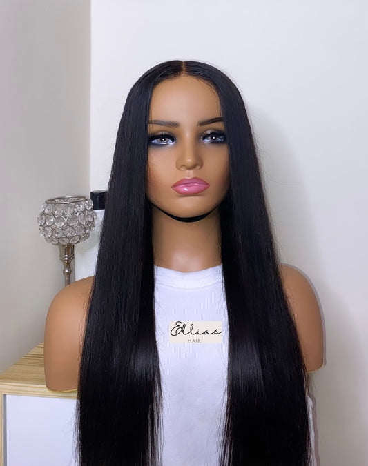 Pre- Bleached, Pre-Plucked Ultra HD 5×5 Closure Raw Straight Glueless Wigs 200% Density